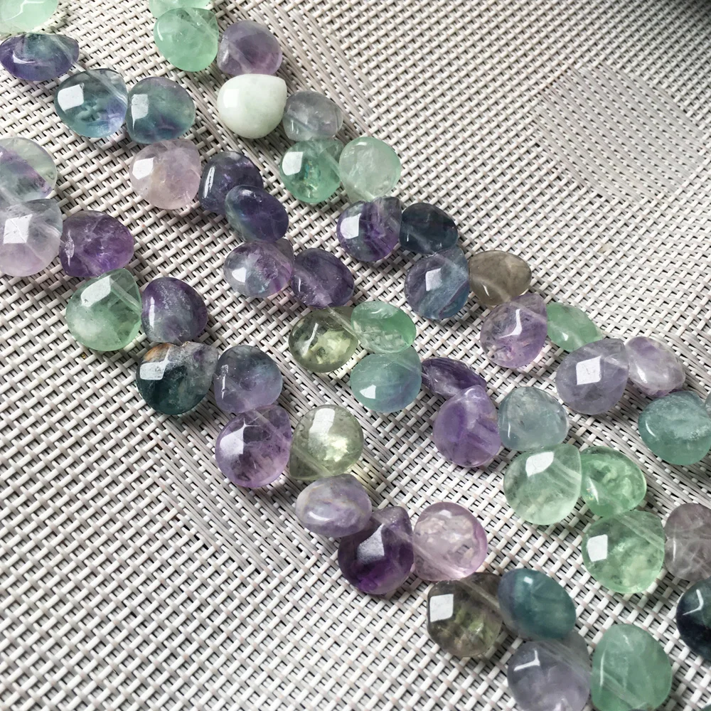 Natural stone Beads Faceted Water drop shape loose beads Fluorite Crystal string beaded For jewelry making DIY bracelet necklace