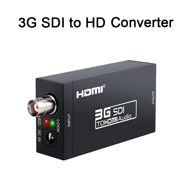 محول 1080P 3G HD إلى SDI BNC + محول SDI إلى HDMI موسع HDMI SDI / BNC أكثر من كابلات محورية واحدة 100 متر/328 قدم