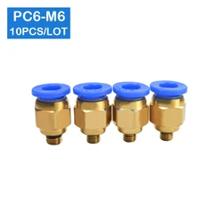 High Quality  PC6-M6 10pcs BSPT, 6mm to M6 Pneumatic Connectors Ｍale Ｓtraight Ｏne-Touch Fittings
