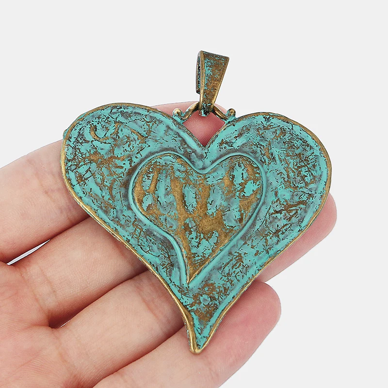 2pcs Verdigris Patina Silver Color Large Butterfly/Geometric Charm Pendants For DIY Necklace Jewelry Findings Making Accessories