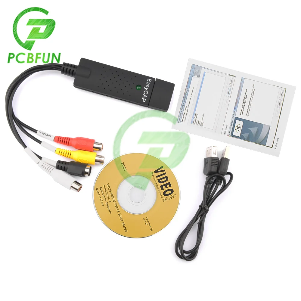 USB 2.0 Easycap Capture 1 Channel Video TV DVD VHS Audio PC Capture Adapter Card TV Video DVR Converter