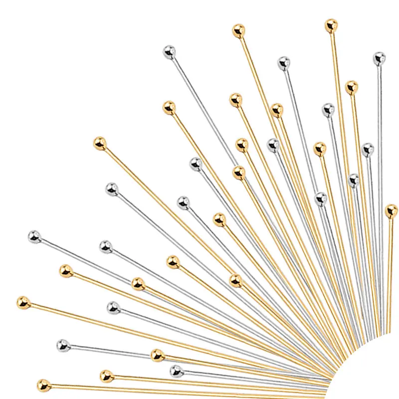 50–100 Stück Edelstahl-Kugelkopfnadeln, vergoldet, Original-Farbstifte für Schmuckherstellung, DIY, handgefertigtes Zubehör, Zubehör – Detail 3