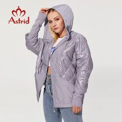 Astrid 2022 Autumn New Women's Thin Cotton Jacket Windproof Warm Plus size with Hood Zipper Coat Women Parkas Outerwear AM-8734