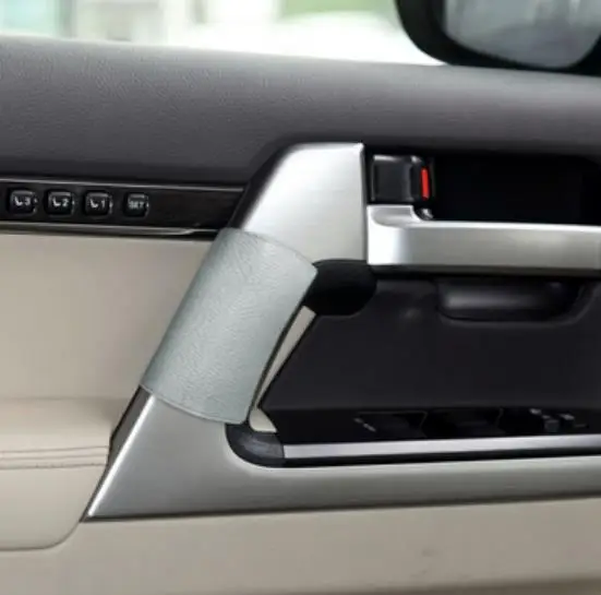 Car Door handle Protective Microfiber Leather Cover Door handle leather case For Toyota Land Cruiser 200 LC200 car interior