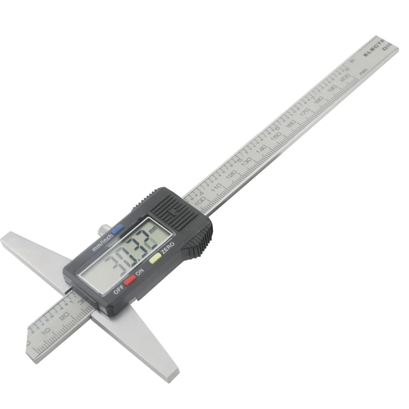 Imagem -02 - Medidor de Profundidade Digital Imperial Métrico de Aço Inoxidável Vernier Caliper Micrômetro Elétrico Digital 0150 mm
