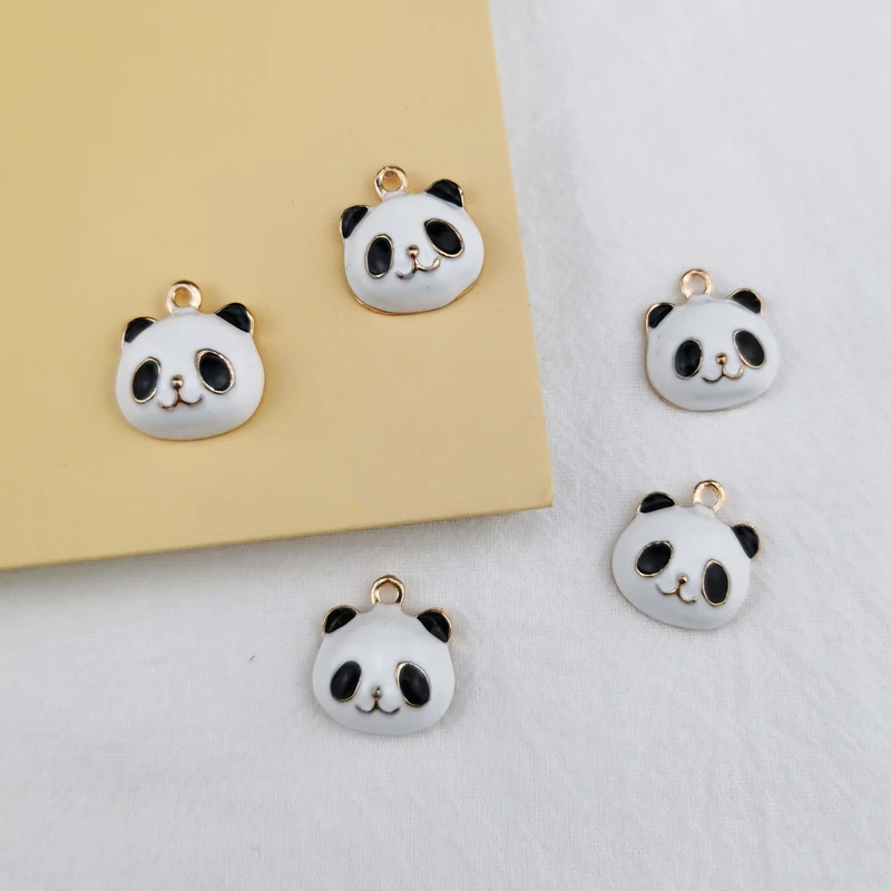

10pcs Alloy Dripping Oil Cartoon Panda Pendant Pendant DIY Handmade Products Earrings Accessories Necklace Bracelet Keychain
