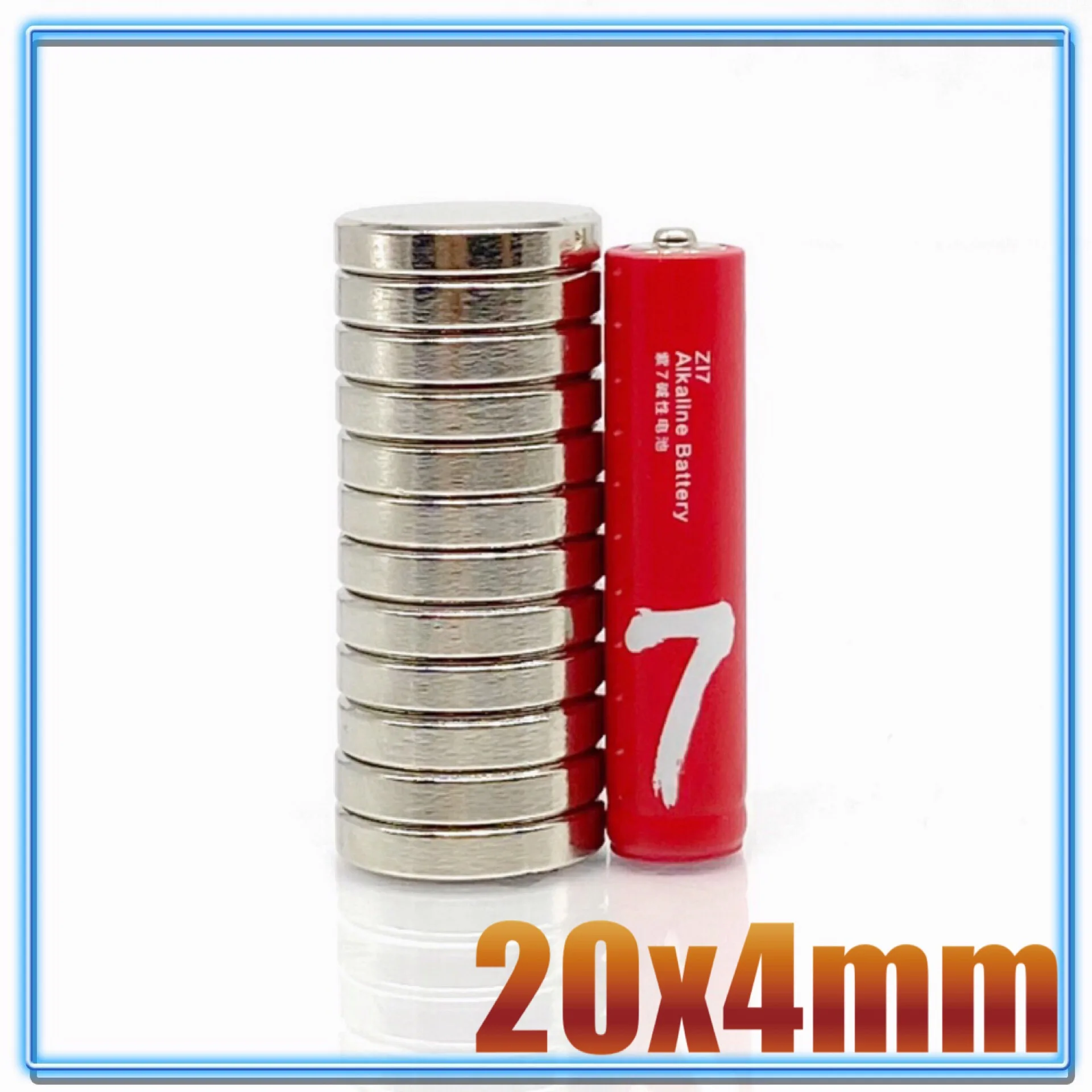 Ímãs magnéticos fortes 20*4 poderosos do ímã n35 20x4mm do neodímio de 20x4mm ímãs redondos permanentes 20x4 dos pces 2-100