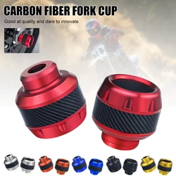 Universal Motorcycle Frame Slider Aluminum Alloy Front Fork Cup Falling Crush Protector Carbon Fiber For Motorbike Scooter