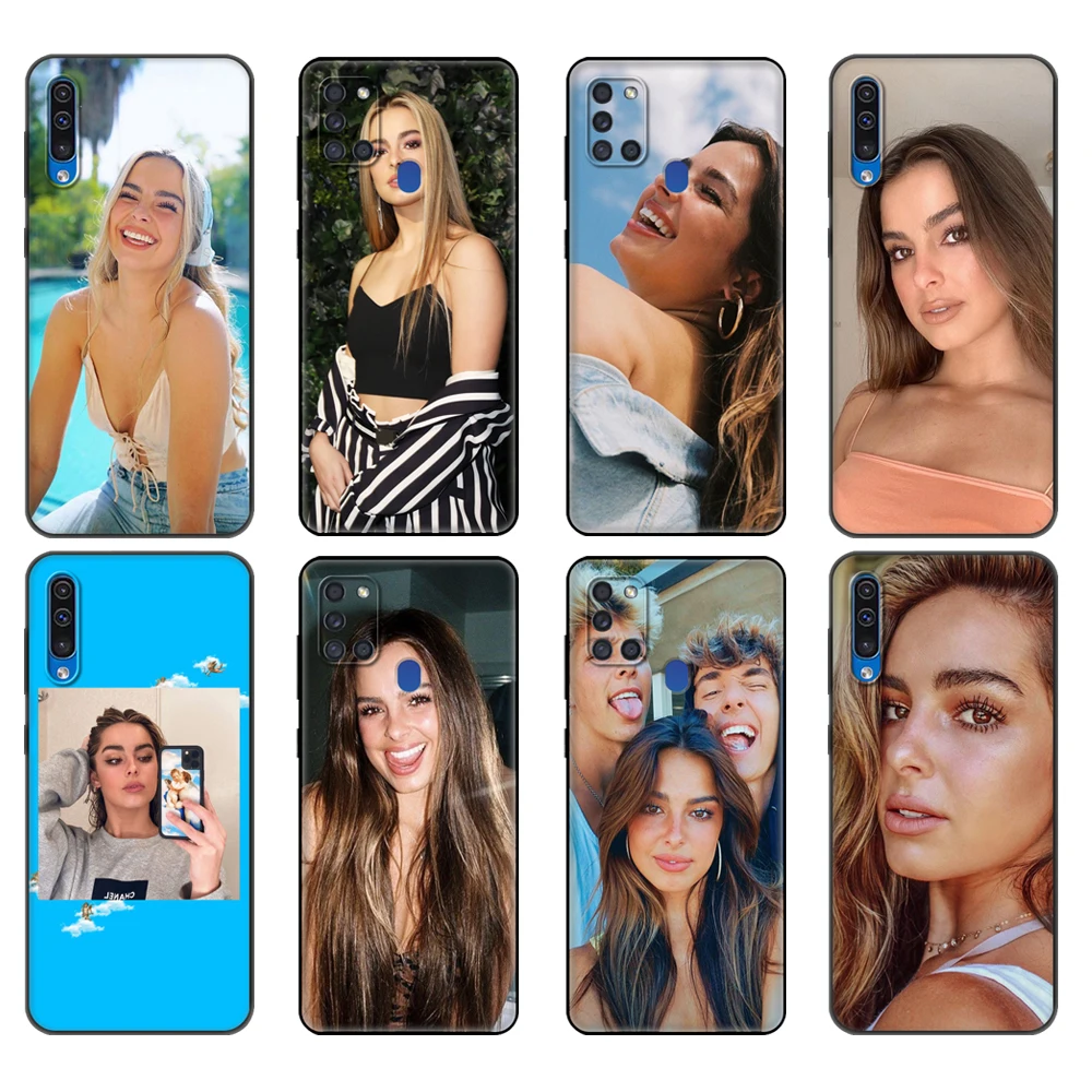 Черный чехол из ТПУ для Samsung Galaxy A50 50S A30S A10 A01 A11 A21S A31 A41 A51 A71 M21 M30S S10 LITE American IC girl Addison Rae
