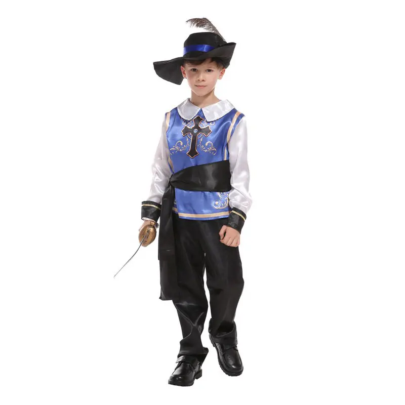 Kids Child Medieval Prince King Warrior Renaissance Middle Age Musketeer Crusader Knight Costumes for Boys Umorden