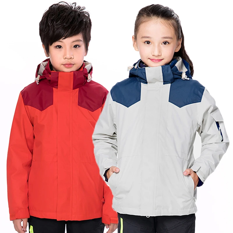 Be A Wolf Kids Children Ski Suit Waterproof Jacket Snow Pants Thermal Boys Girls 3 In 1 Winter Outdoor Hooded Clothes Costume