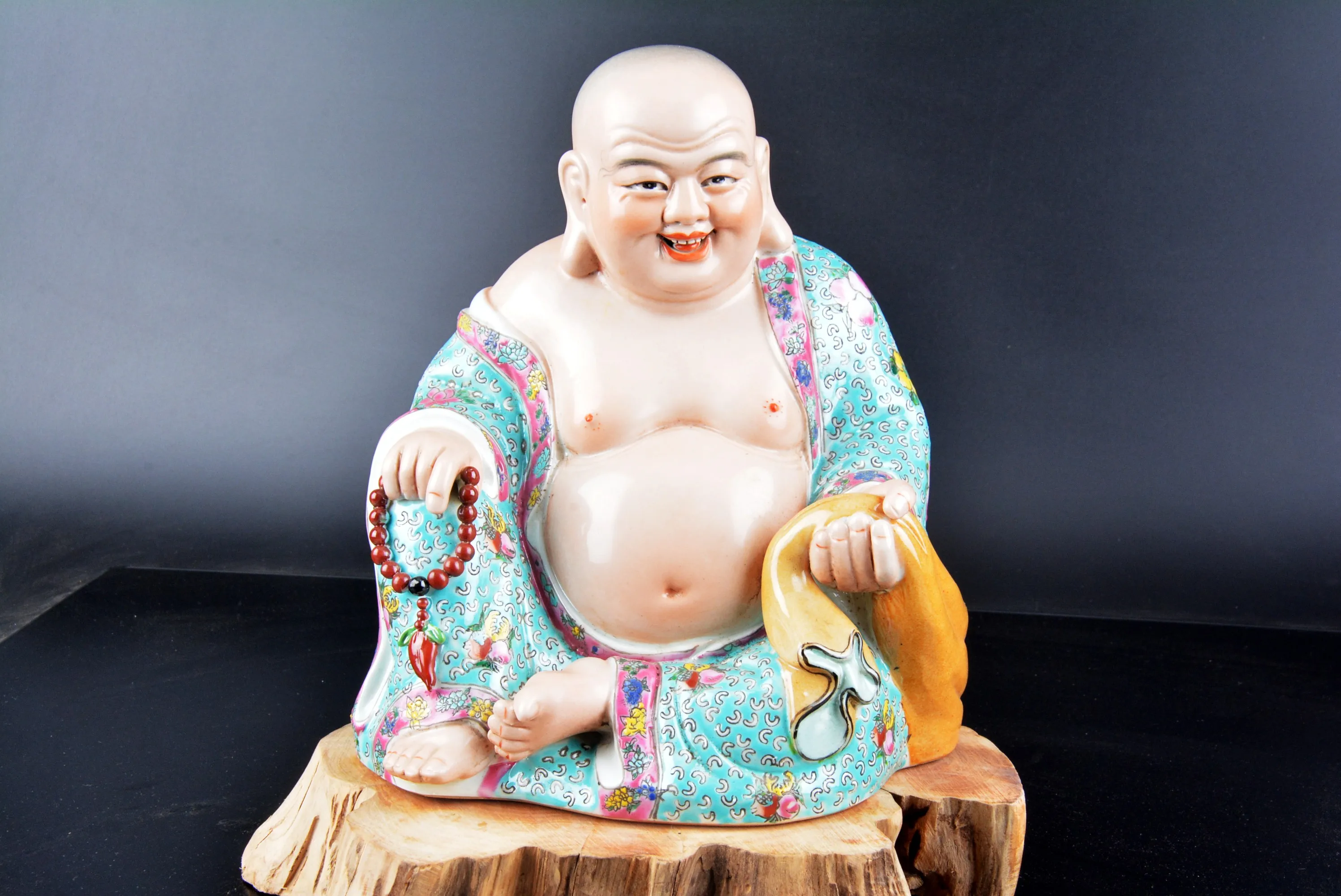 Старинная фотоскульптура QingDynasty, Пастельная статуэтка Будды, ручная работа, лучшая коллекция и украшение, бесплатная доставка