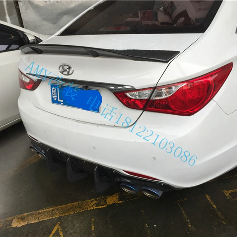 

Suitable for Hyundai Sonata Spoiler Carbon Fiber Material Car Rear Wing Spoiler Now R Style Spoiler 2011-2013