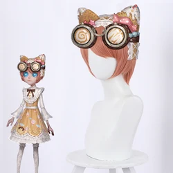 Identity V Mechanic Tracy Reznik Cosplay Wigs Candy Girls Orange Pink Short Synthetic Hair Wig for Halloween Party Role Play