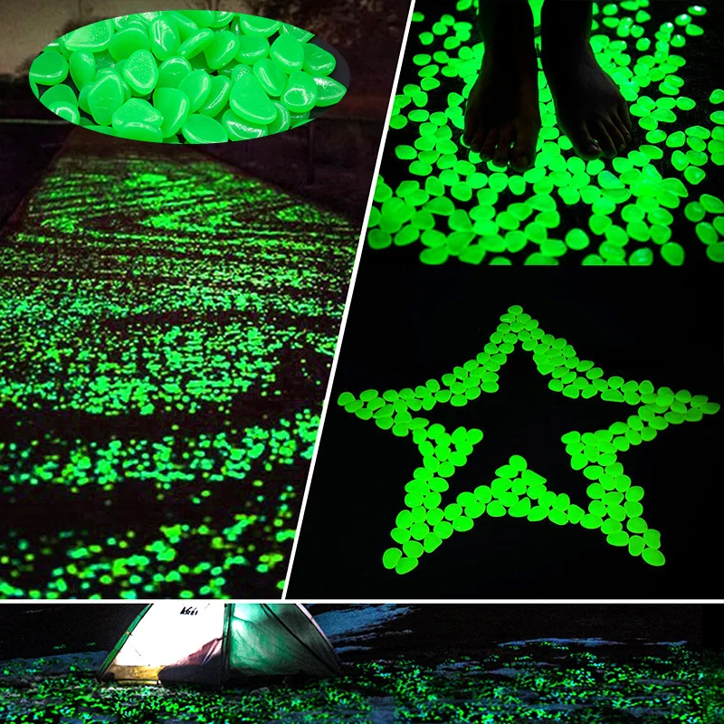 Garden Decor Luminous Stones Glow In Dark Decorative Pebbles Outdoor Fish Tank Decoration Pebble Rocks Aquarium Mix Color