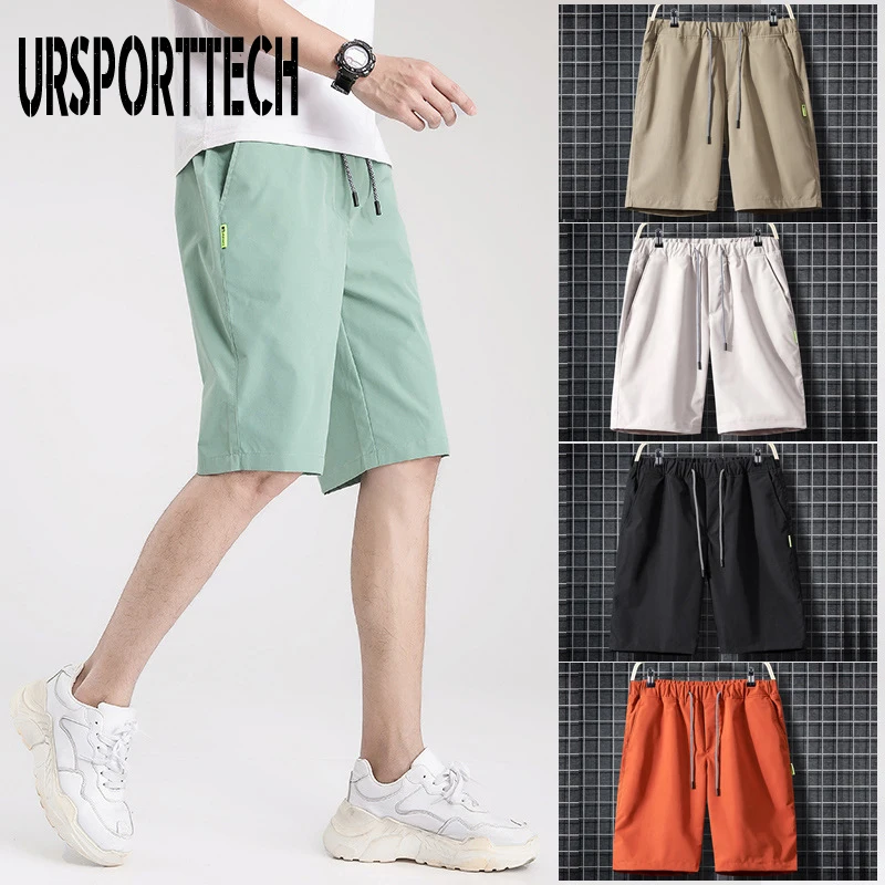 URSPORTTECH 2024 Summer Clothing Shorts Men Casual Sportswear Short Homme Men Knee Length Summer Mens Beach Shorts Male Boy