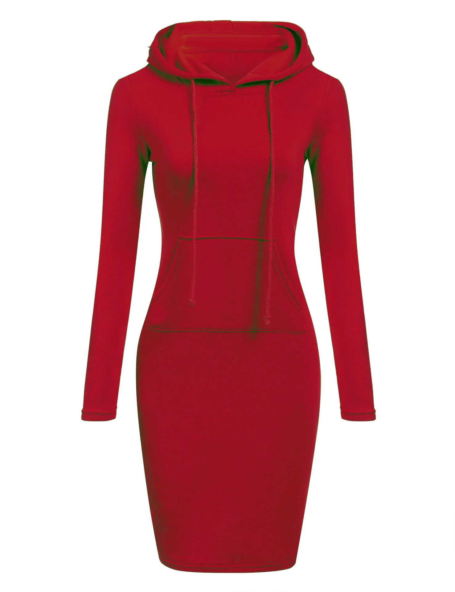 Women long Hooded Sweatshirts Dress 