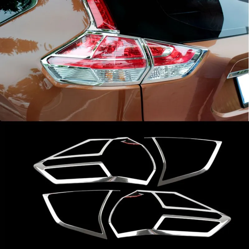

Chrome Rear Tail Light Lamp Cover Trim 4pcs for Nissan Rogue X-Trail 2014 2015