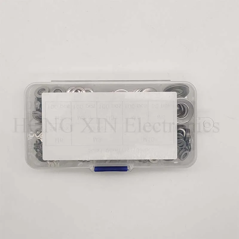 550 Stuks Platte Ringen Voor Schroeven 304 Rvs Metric Washer Assortiment Kit Metalen Ringen Set M2 M2.5 M3 M4 m5 M6 M8