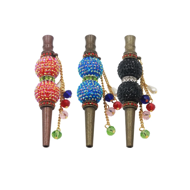 

Fashion Handmade Inlaid Jewelry Alloy Hookah Mouth Tips Shisha Filter Tip Hookah Mouthpiece Jeweled Hookah Tips