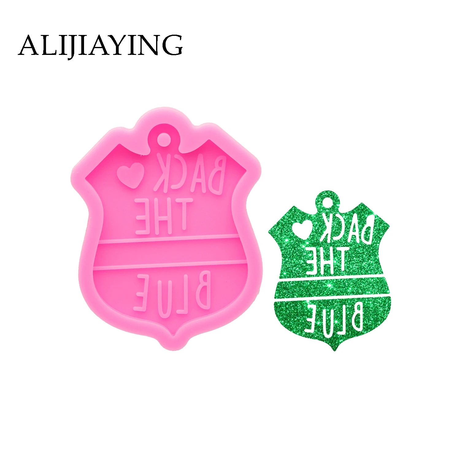 DY0083 DIY Police sign keychain silicone mold Police badge epoxy resin molds for jewelry Polymer Clay Candy Chocolate Moulds