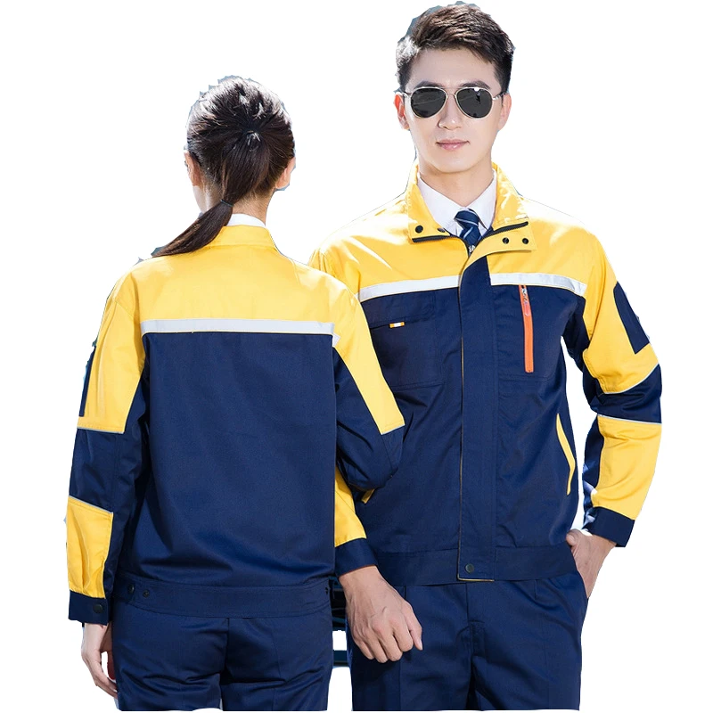 

Men women overalls suit stitching 6 color plus size jacket+pants Work clothes workshop welding sanding paint car repair clothing