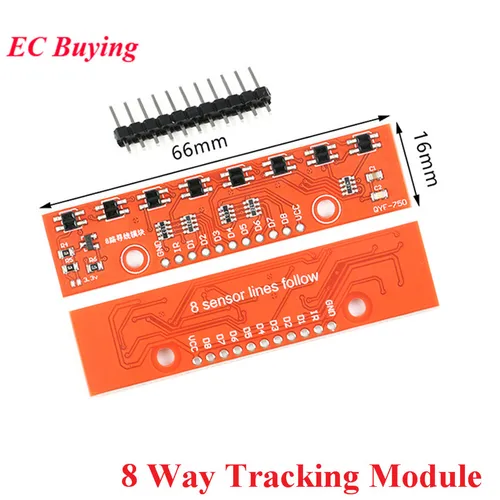 8 채널 IR 추적 센서 모듈, 적외선 라인 추적 감지 보드, Arduino 스마트 자동차용 DIY 감지기 