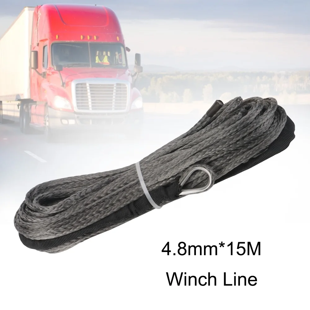 Synthetic Fiber Rope UHMWPE Rope 4.8mm*15M Winch Line Tow Rope