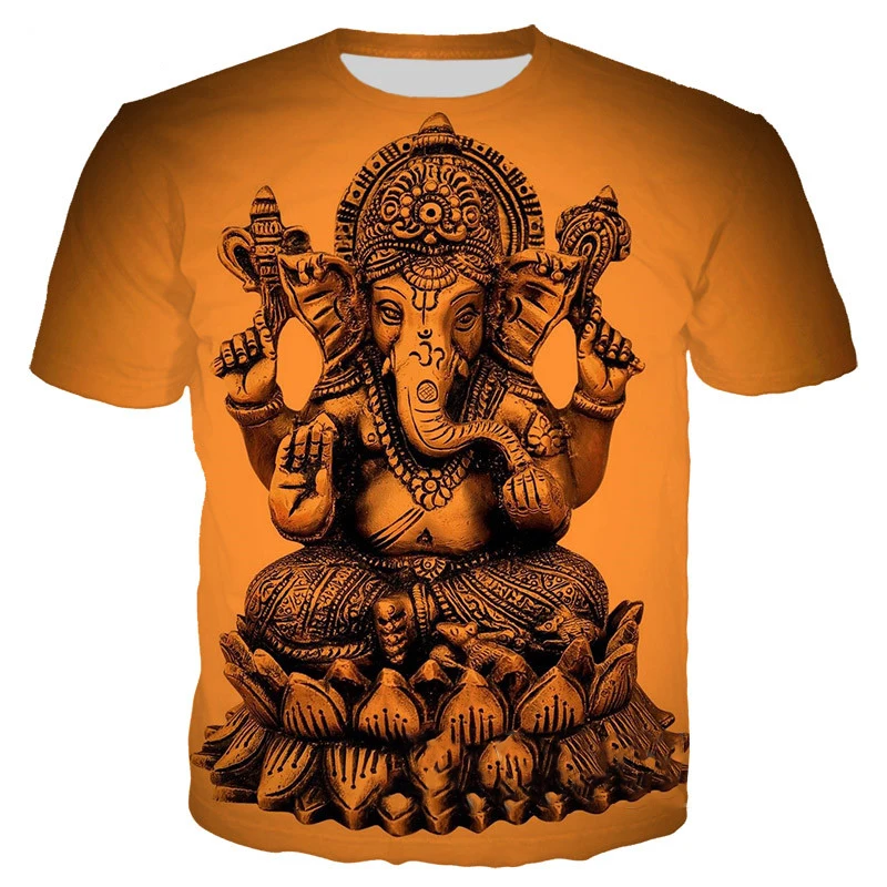 Ganesha T-shirts 3D Print Hindu God of Wisdom Ganesha Tshirt Men Women Summer Casual Short Sleeve Harajuku Oversized T-shirt