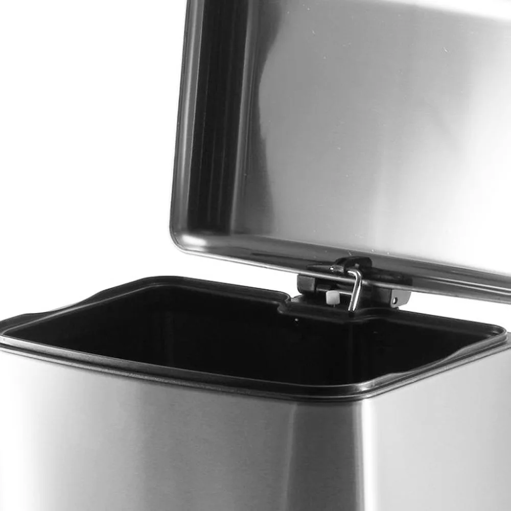 Stainless Steel Rubbish Bin, Step Trash Can, Wastebasket, Garbage Container, Dust Bin with Lid, Kitchen Waste Bin, 6L, 12L