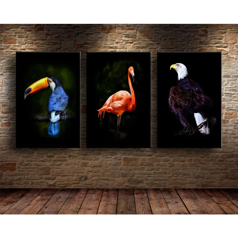 3 Panels Birds landscape 5d diy diamond painting cross stitch full drill mosaic diamond embroidery sticker dropshippingZP-1133