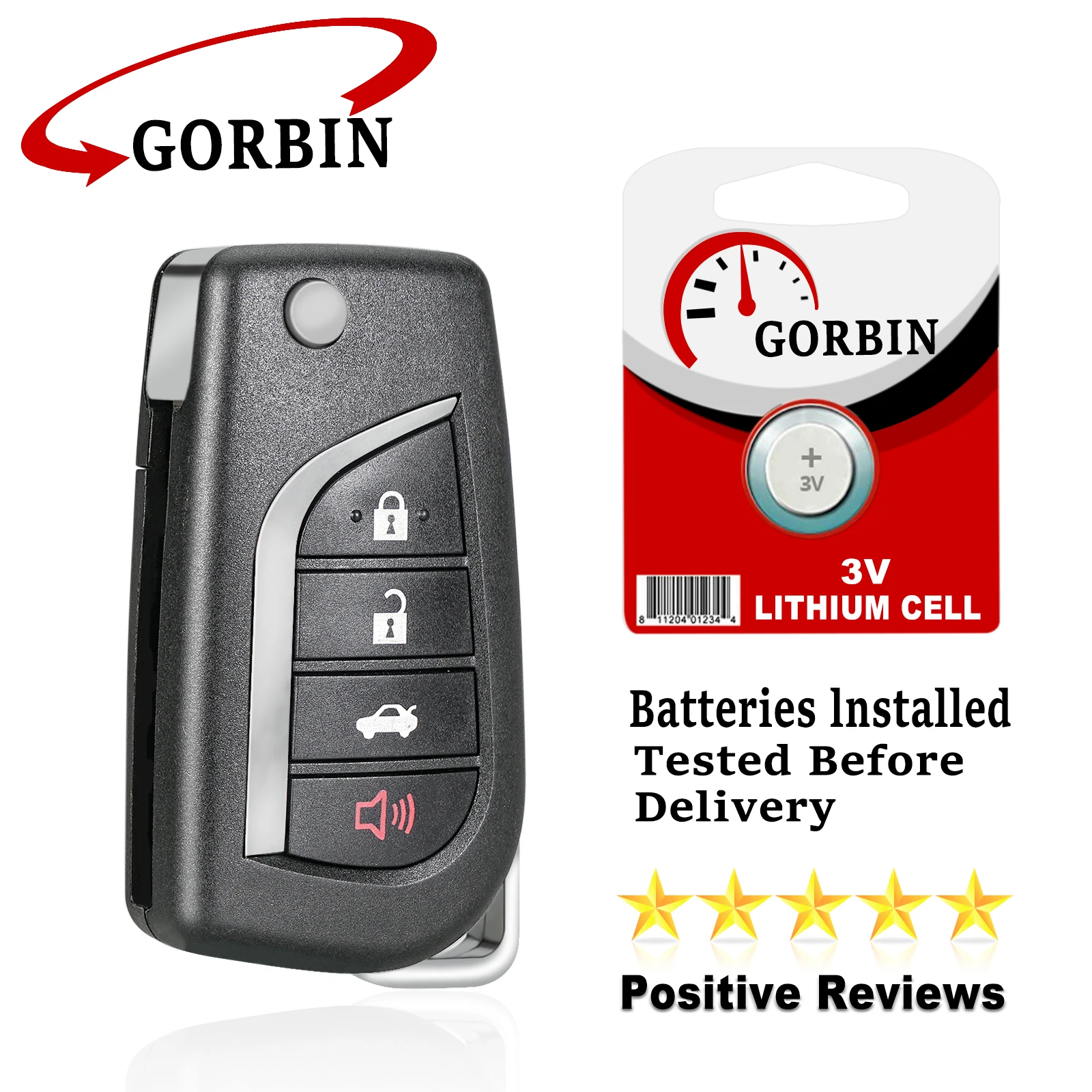 

GORBIN HYQ12BBY Smart Car Key for Toyota 4Runner 2010-2019 Camry 2006-2010 Remote Key 3/4BUT 314Mhz G or 4D67 Chip