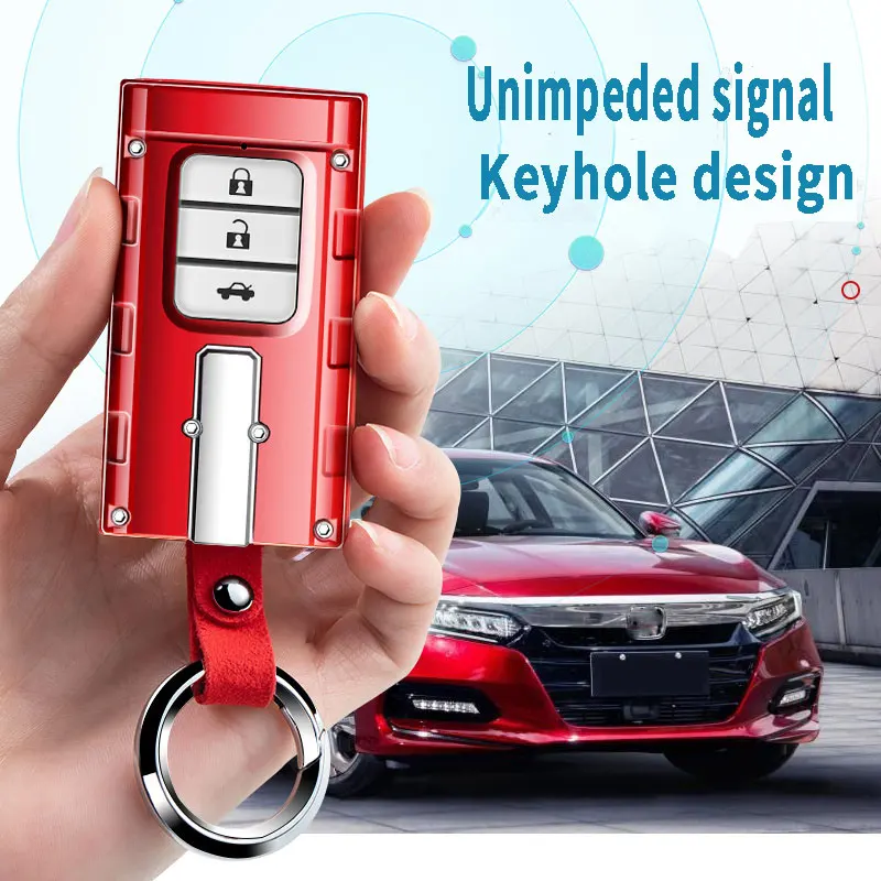 Zinc Alloy Key Cover For Honda Civic Crv Crown Road Lingpai Supports One-key Start Models