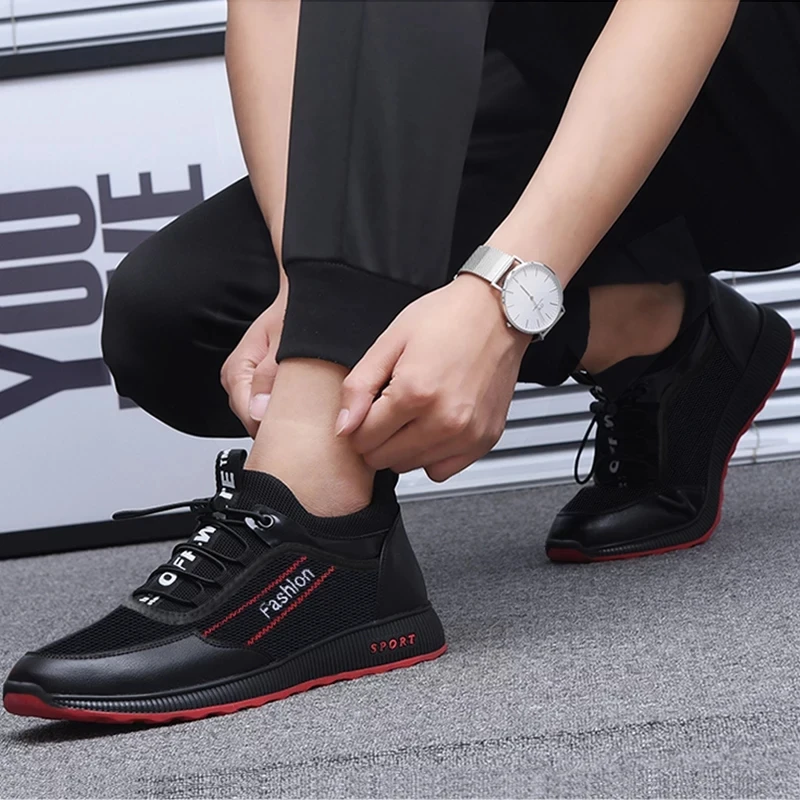 2023 Fashion leather Shoes Men Casual Shoes winter Plus velvet to keep warm black Comfortbale Sneakers Men Flats Shoes Big Size