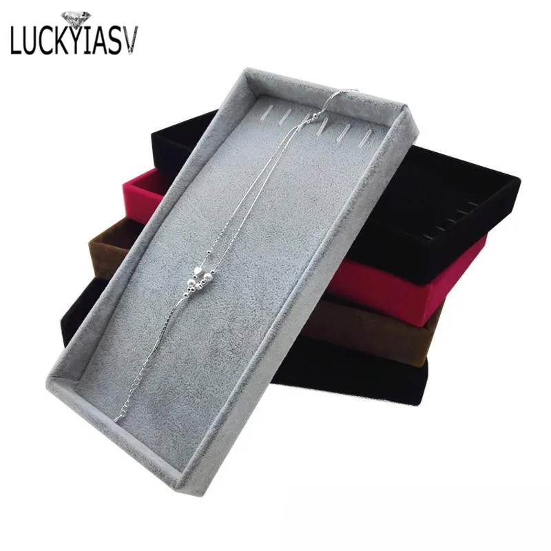 

Free Shipping Necklace Display Tray for Pendant Chain Storage Box 11*22cm Jewellery Colliers Organizer Box