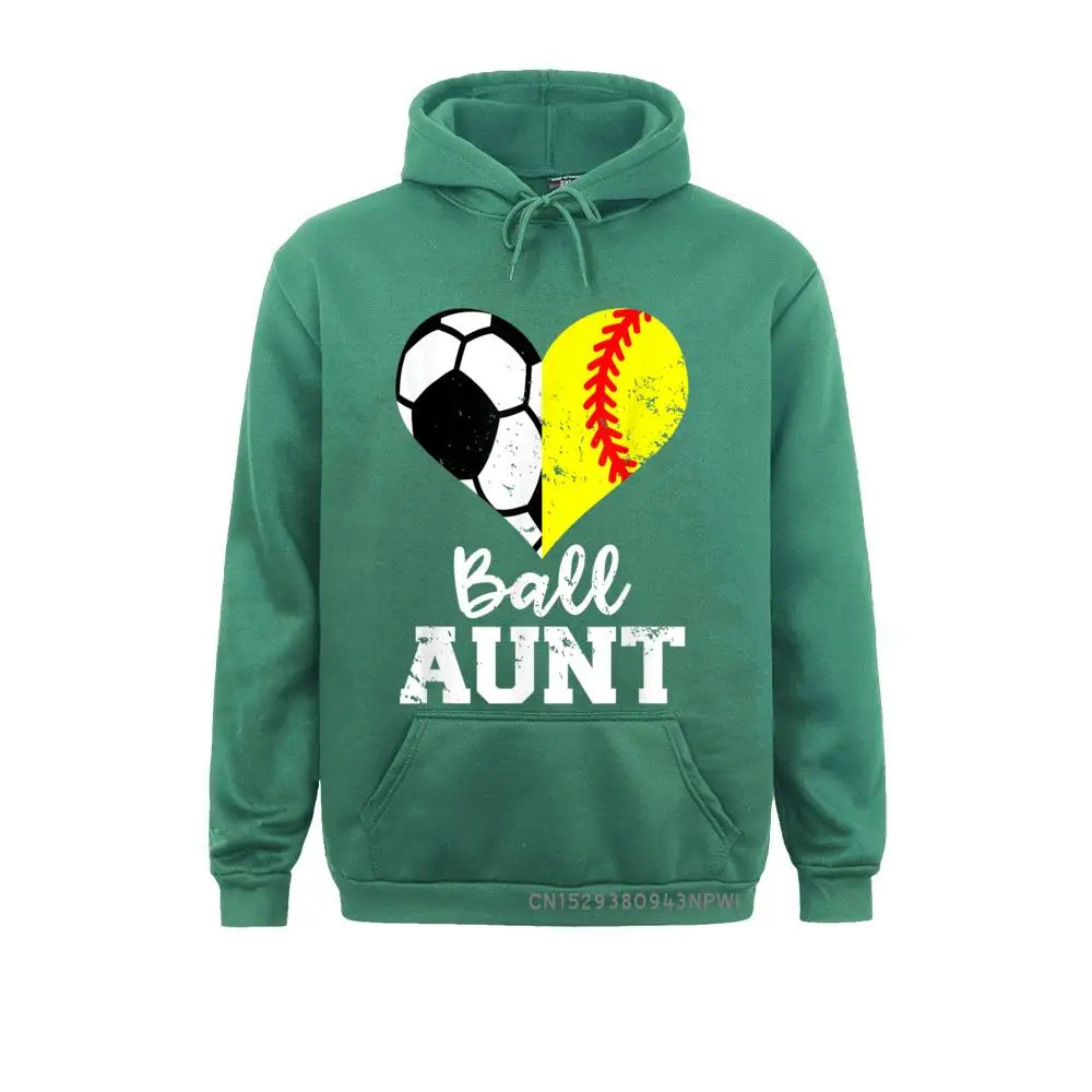 Ball Aunt Heart Funny Soccer Softball Aunt Pullover Hoodies Sportswears New Design Fitness Long Sleeve Male Sweatshirts Hip Hop