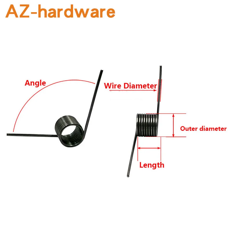 60 90 120 180 Degrees Angle V-Shaped Spiral Spring 65Mn Steel Torsion Spring Wire Diameter 0.3 10PCS