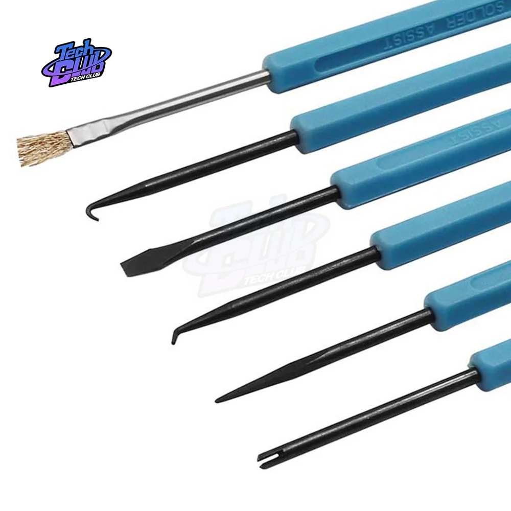 6pcs Circuit Board Soldering Welding Auxiliary Tools Assist Set Soldering Aid PCB Cleaning Kit Repair Tool Desoldering Aid Tool