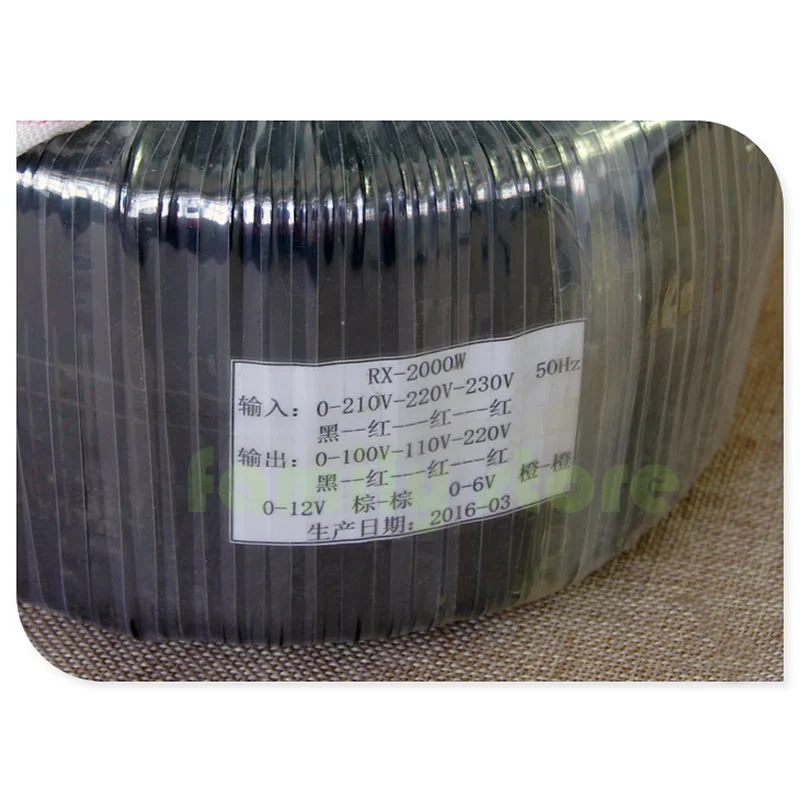 qining 2000W toroidal transformer, HIFI amplifier isolation transformer, output: 0-100V-110V-220V current 9A, 12V 0.5A, 6V 0.5A