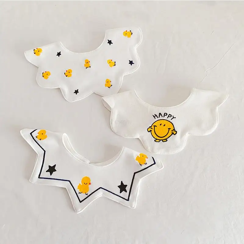 3 Pcs/Lot Baby Girls Bib Soft Cotton Drool Cloth Bibs Cute Scarf Comfortable Drooling Teething Towel Saliva For Newborn Boys