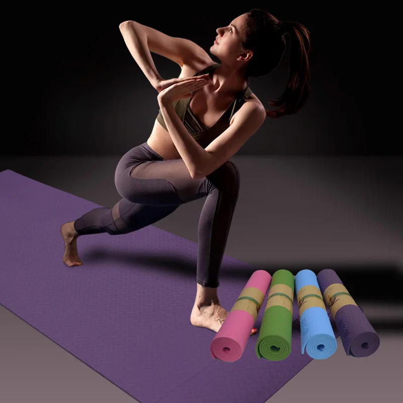 1830*610*6mm TPE Yoga Mat Non Slip Carpet Mat For Beginner Environmental Fitness Gymnastics Mats Carpet Pads Women 6mm Mats Yoga