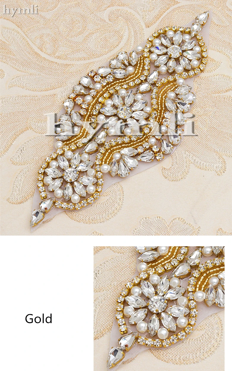 1PCS rhinestone applique handmade bridal belt rhinestone accessories gold, silver, rose gold DIY Apparel Sewing & Fabric