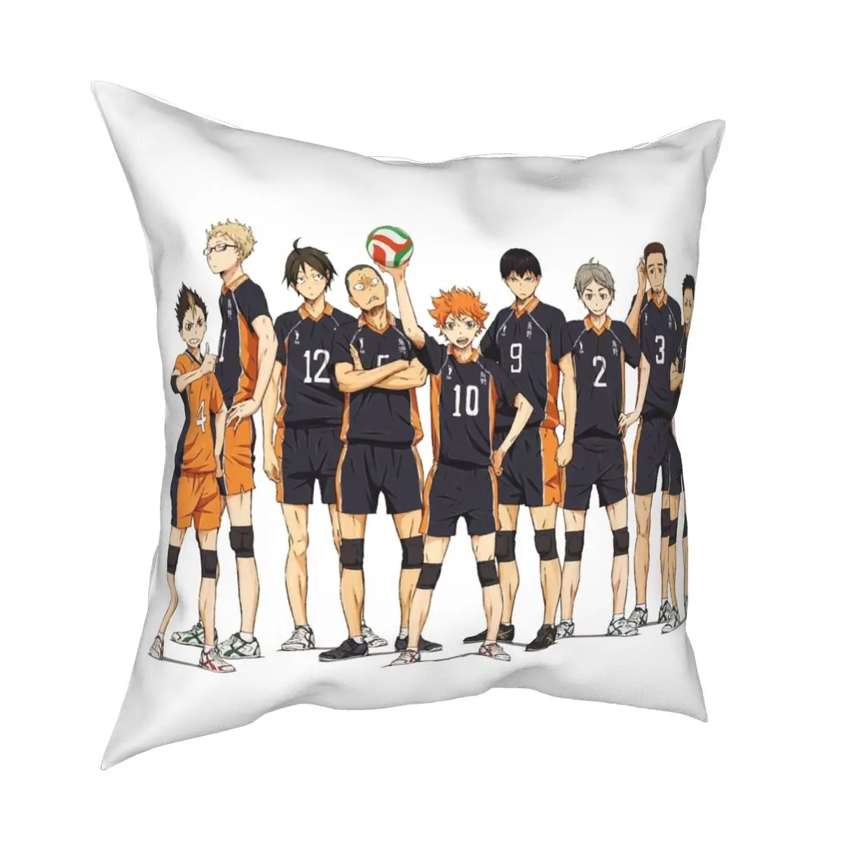 Haikyuu!! Karasuno Square Pillowcase Polyester Pattern Decorative for Sofa Cushion Cover