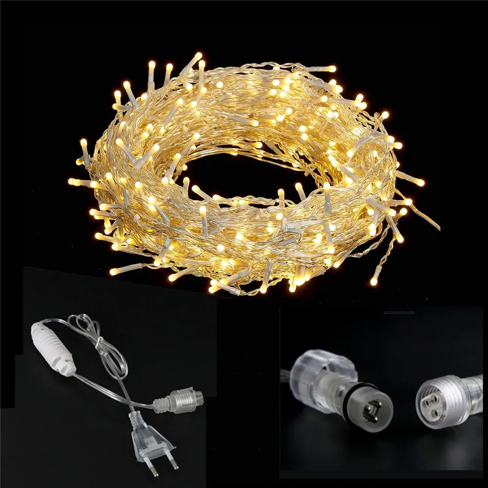 Christmas Lights For Outdoor 24MX0.6M 20 Droops 8 Mode Remote Twinkle Fairy String Light New Year Decorations 2025 Wedding Decor