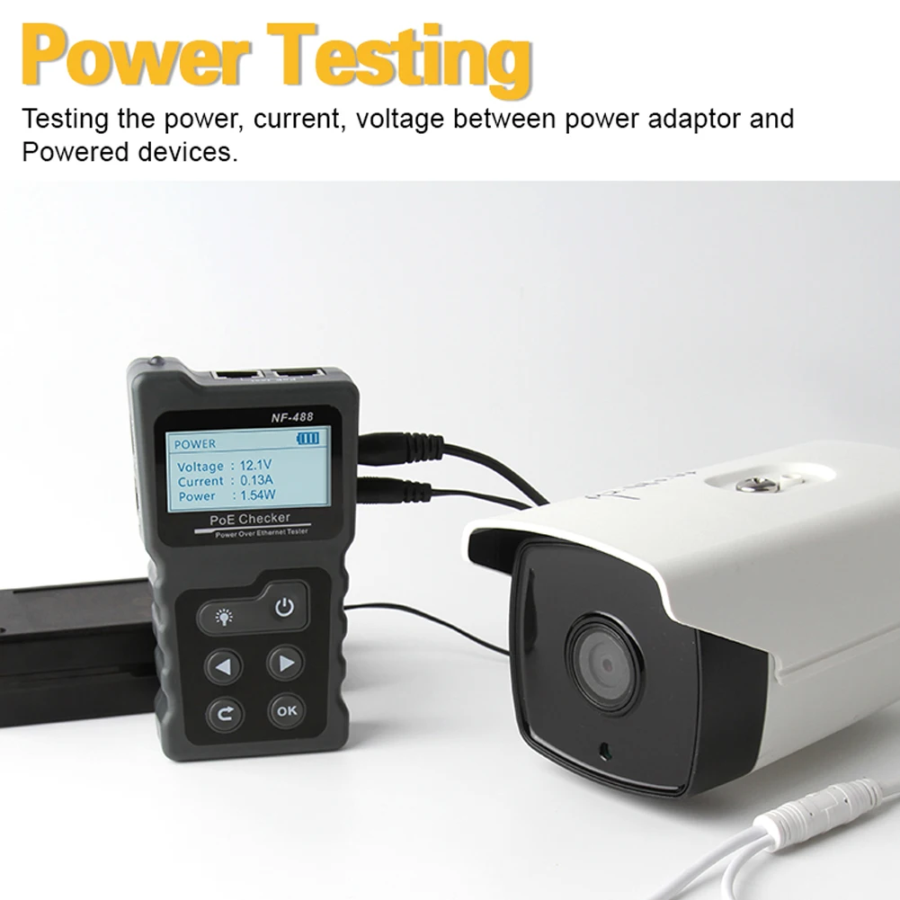 Network Tools NF-488 Digital Ethernet CAT5 CAT6 LAN Network Cable PoE Switch Tester Detector LCD Display Network Cable Tester