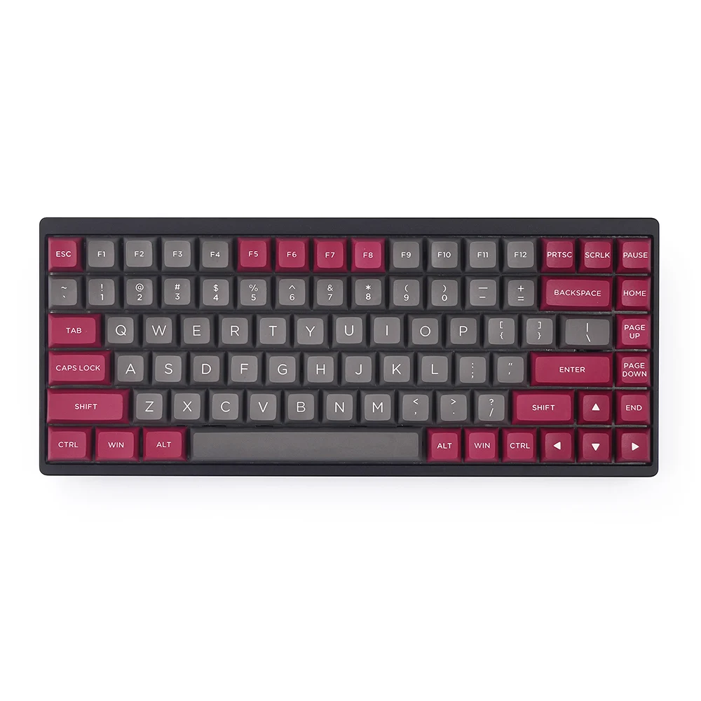 Cor cinzenta vermelha do perfil do osa 153 keycaps para o teclado mecânico do jogo do interruptor de cereja mx 1.45mm grosso 2 tampões chaves pbt do molde da cor