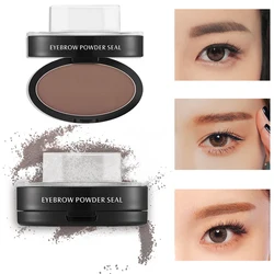 3 Colors Eyebrow Powder Seal Eyebrow Shadow Set Waterproof Eyebrow Stamp Straight Curved Shape Brow Stamp Powder Palette Stamper