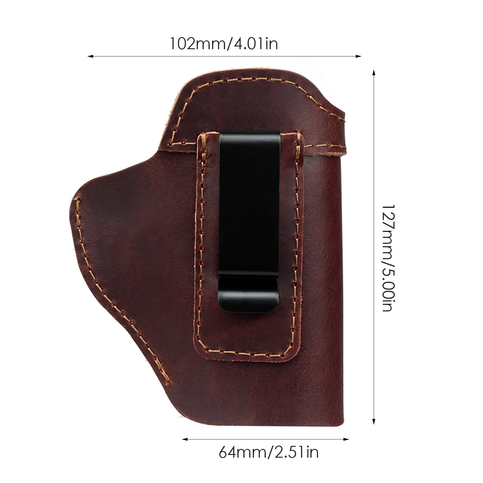 Thicken Leather Holster Shield Glock G26 43 Strategic Holster Nylon Sutures Belt Bag Invisible Metal Clip Cowhide Waist Cover