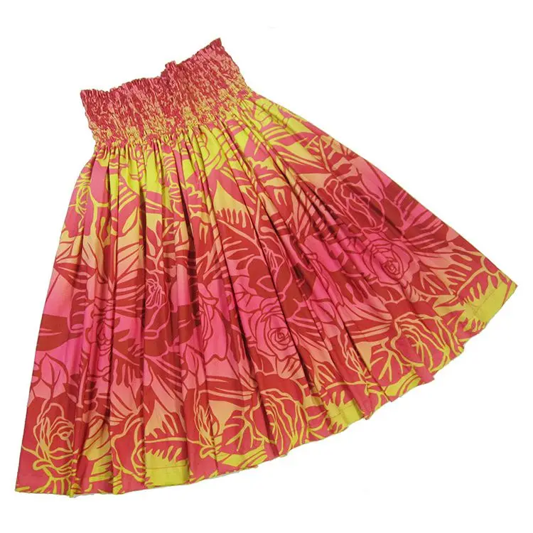 Free Shipping HS00019-2 12Pcs/lot 3Color Hula Pa\'u Skirt W Hula Floral Print Women Wear Party Decoration Fashion Dress Wholesale