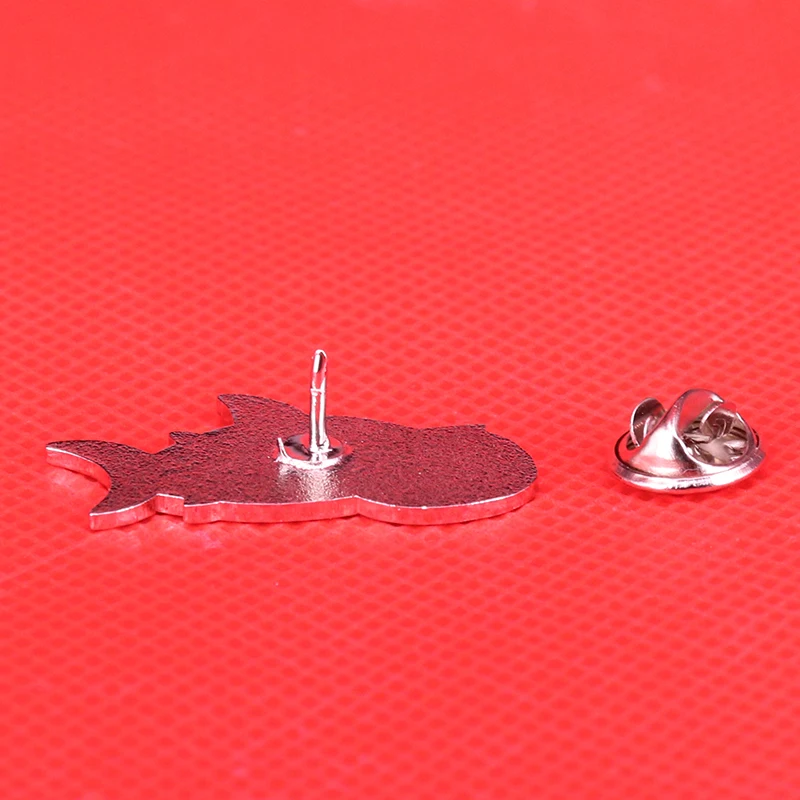 Shark friends! Cute Flair Pin This little shark has a little gold fish pet? Or meal?! Oh No! Run Goldfish! Run!